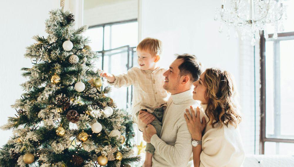 Alt Tag: Family Standing In Front of Christmas Tree Photo Credits By: Elina Fairytale